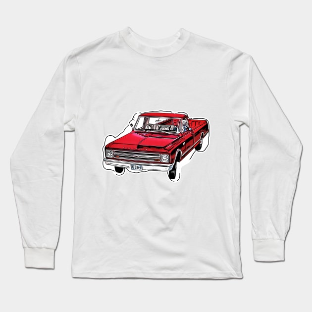 Chevy 1967 pickups Long Sleeve T-Shirt by AaaahEeeekStudio